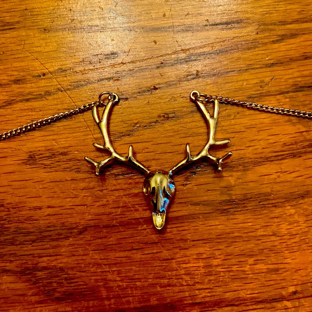 Jane Stone Authentic deer skull necklace 32”
